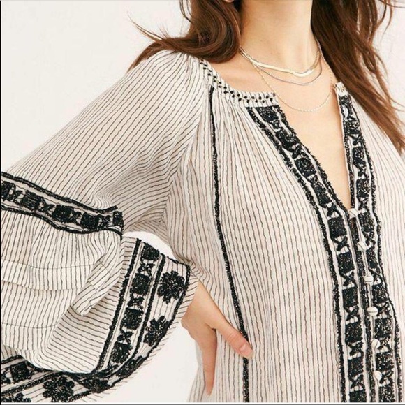 New Free People Vegabond striped Maxi Tunic - Picture 6 of 8